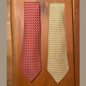 Bundle 2 Hermes Silk ties - Made in France - Excellent Condition